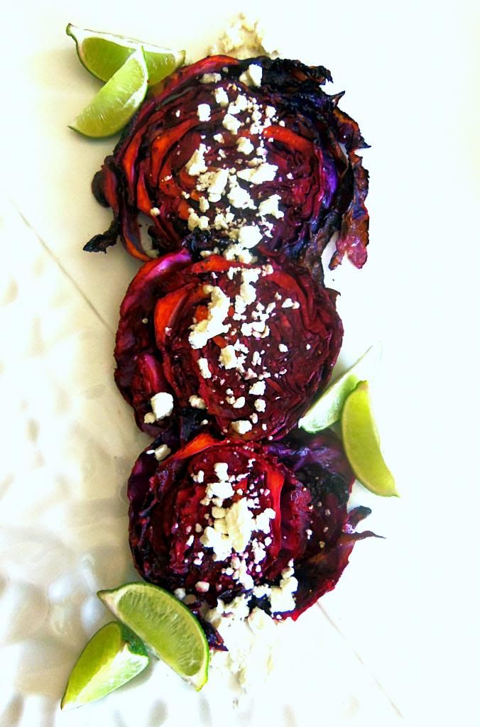 3squeezes Grilled Cabbage with Smoked Paprika, Honey, Lime Juice, & Feta Cheese